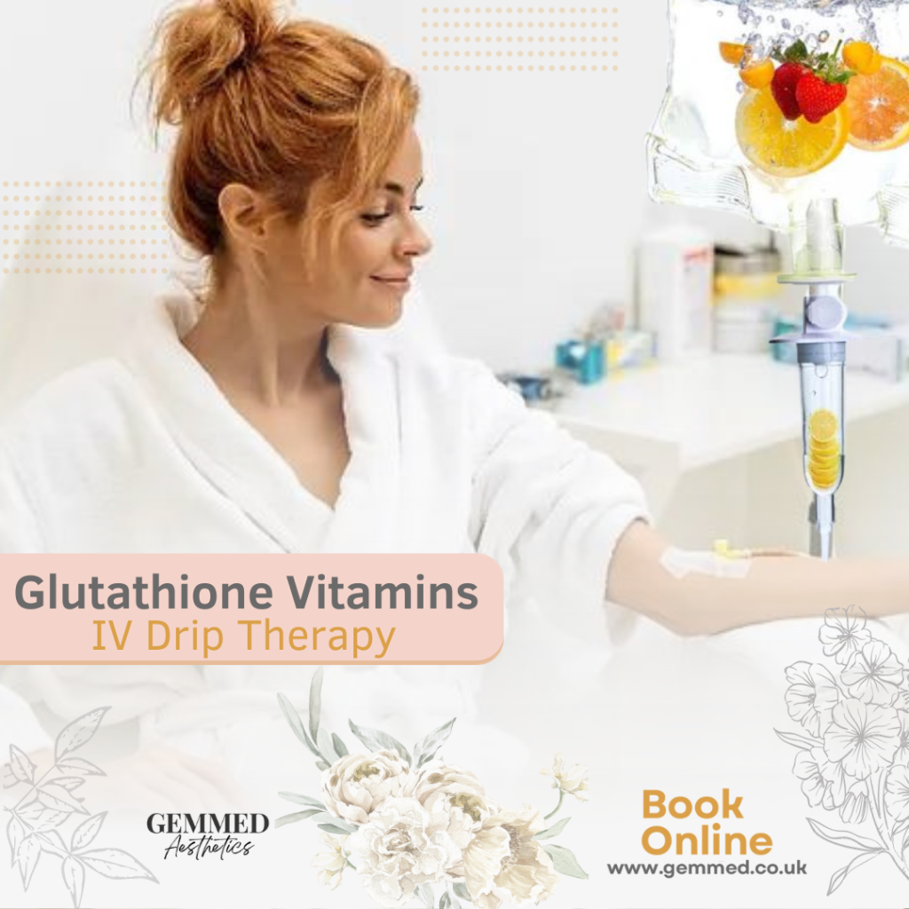 Glutathione Vitamins IV Drip Therapy 6 Sessions Gemmed Aesthetics